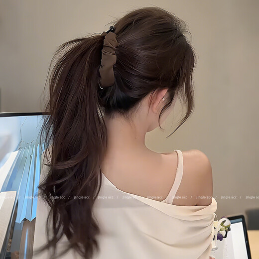 NIANFIN Korean Satin Banana Clip Vertical Clip Women's 2025 New High Ponytail Clip Fixing Artifact Back of the Head Hairpin Headgear