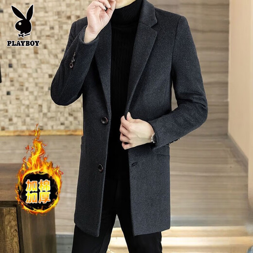 Playboy can wear up to 280Jin Jin is equal to 0.5kg. Middle-aged men fat men's large size casual mid-length woolen coat men's woolen windbreaker. Black upgraded version of mid-length woolen coat thickened L. It is recommended to wear 122Jin Jin is equal to 0.5kg.