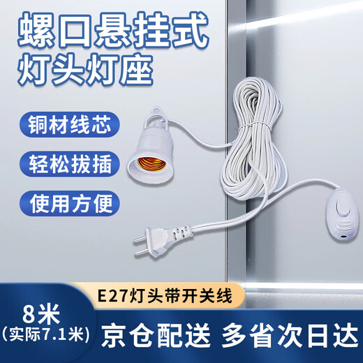Master Lang E27 screw hanging lamp holder with independent switch two plug extension cord suspended lamp holder 8 meters with switch cord