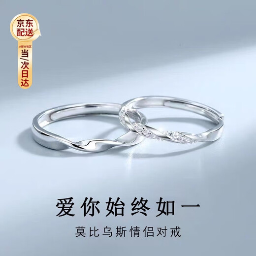 Platinum Couple Ring Proposal Ring Möbius Ring Light Luxury Niche Wedding Anniversary Gift for Wife and Girlfriend Adjustable Ring for a Lifelong Love