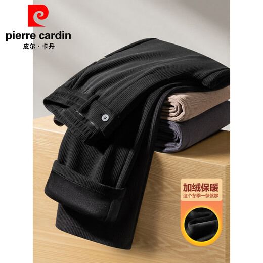 Pierre Cardin Autumn and Winter Chenille Striped Open Placket Casual Pants Men's Loose Thickened Wide Leg Pants Plus Velvet Warm Sports Pants 10206 Dadika (Winter) Plus Velvet M Suitable for 120-140Jin Jin is equal to about 0.5 kg