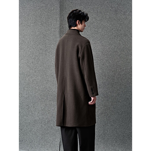 GXGGXG Men's Wear Shopping Mall Brown Commuting Long Coat Jacket Brown 185/XXL