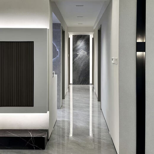 Modern black and white gray decoration design, simple and modern, Zhaoqing decoration company, Huaxun decoration full package repair