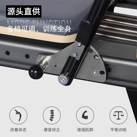 SOXW Aluminum Alloy Pilates Core Bed Large Equipment Five-piece Set Home Commercial Yoga Studio Purchase Personal Training Equipment Aluminum Alloy Black Warrior-Black