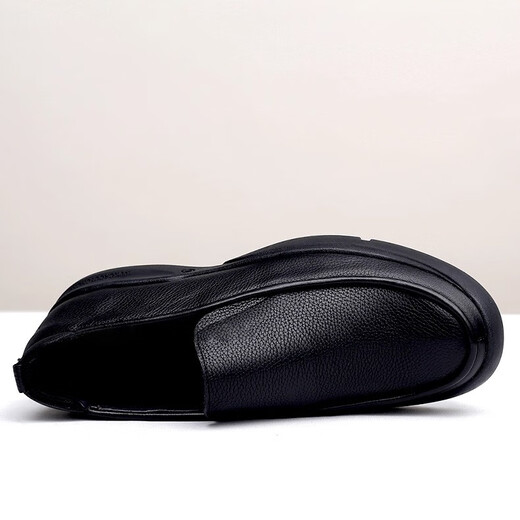 NEWMDER International Brand Business Casual Leather Shoes for Men 2025 New Winter Velvet Soft Leather Soft Sole Warm Men's Shoes High-end Black Velvet Spot Suda 41 (255mm)