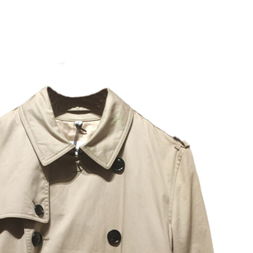 BURBERRY New Year's Gift Burberry Solid Color Double-Breasted Lapel Long-Sleeved Windbreaker Men's Beige Beige One Size 50