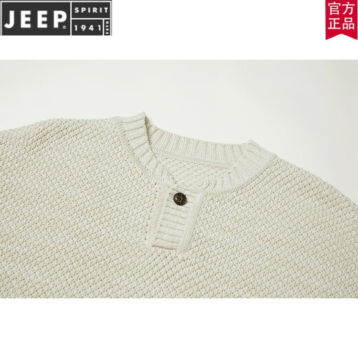 JEEP SPIRIT autumn and winter men's long-sleeved lazy Henry collar sweater sweater warm thickened youth retro cotton sweater top sweater Mituo XL 180