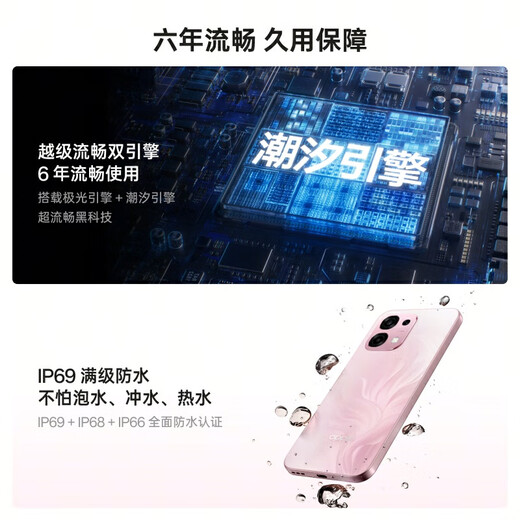 OPPO A6 12GB+512GB Pink Mengshenghua IP69 Waterproof Large Battery Long Life Durable and Anti-fall 5G Smart Backup Phone Self-operated Flagship Store National Subsidy