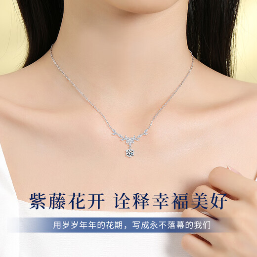 ALLOVE Wisteria flower sterling silver necklace women's 2025 new pendant girls birthday gift practical gift for girlfriend and wife