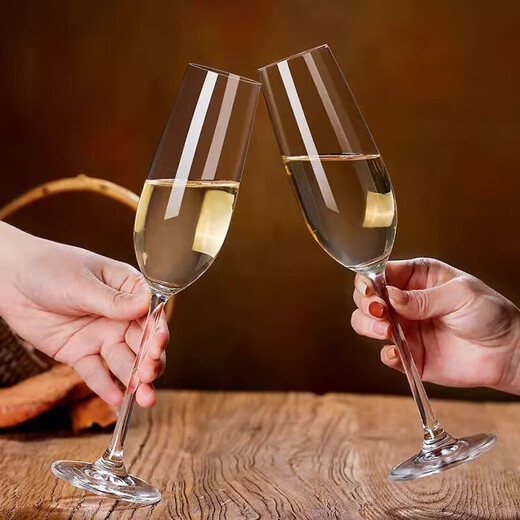 Fat Donglai same style crystal champagne glass sparkling wine goblet set home creative high-value red wine glass cocktail goddess champagne glass crystal 210ml 2 pieces