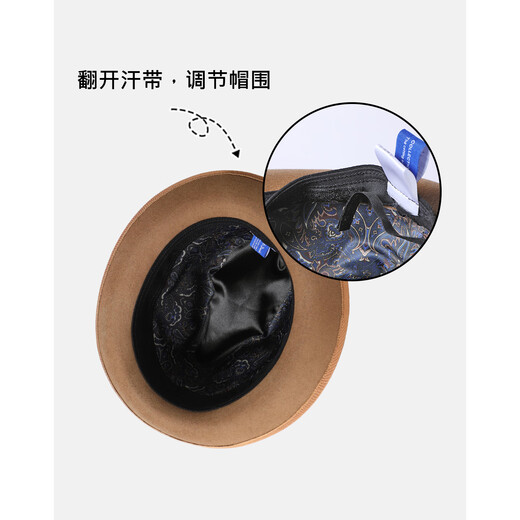 Mr DUCK Australian pure wool handmade top hat rolled edge foldable casual high-end jazz hat for men, warm and breathable in autumn and winter, royal black (top hat) S (suitable for 52-55cm head circumference, small head circumference)