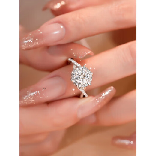 DR Royal Manor Moissanite Diamond Ring Platinum Ring Luxury Wedding Ring Wedding Diamond Ring for Girlfriend Royal Manor - 1 Carat - US Size 6 Hong Kong No. 12-13