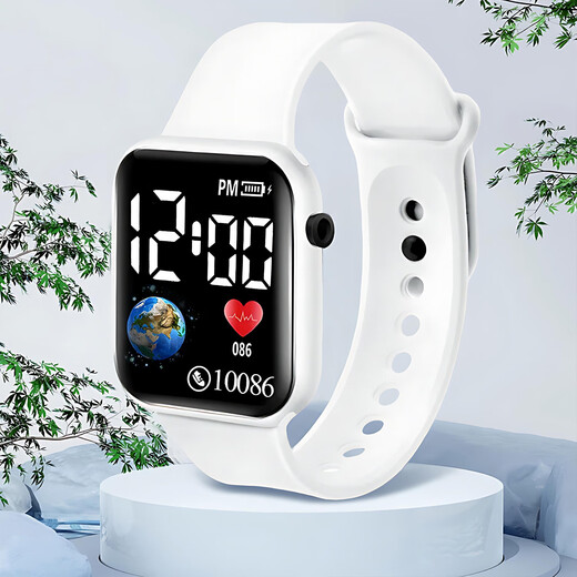 Trendy new watch ins high-looking men's and women's junior high school full screen luminous technology watch white discount event price + technology luminous