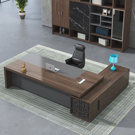 Ruanzhijia office desk boss desk simple modern executive desk president desk manager desk supervisor desk single office desk and chair combination 1.2*60 without side cabinet