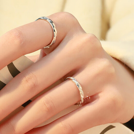 FEILACK diamond ring female couple matching ring niche live silver ring couple style wedding ring for girlfriend birthday gift matching ring female ring closed + male ring live