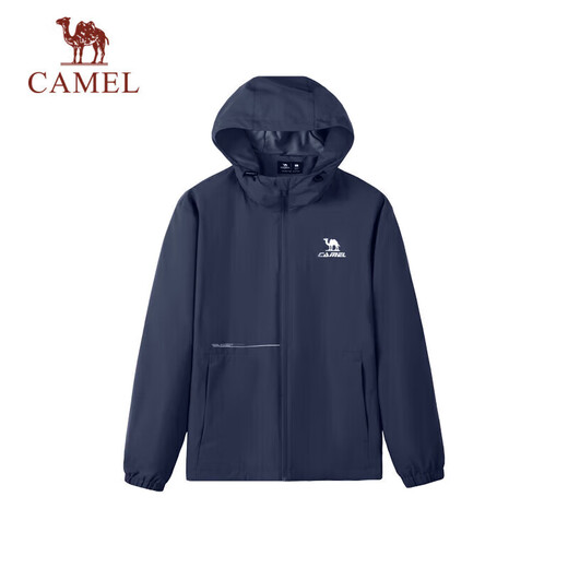 Camel (CAMEL) thin velvet windbreaker men's outdoor waterproof and windproof jacket J13CZ0L7070A dark blue XL