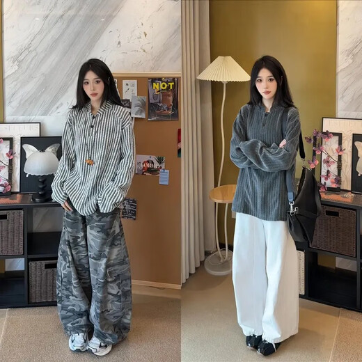 FR.YH.ZH herringbone Henry collar sweatshirt men's autumn long-sleeved bottoming shirt American heavyweight relaxed hooded jacket black (upgraded fabric) 2XL