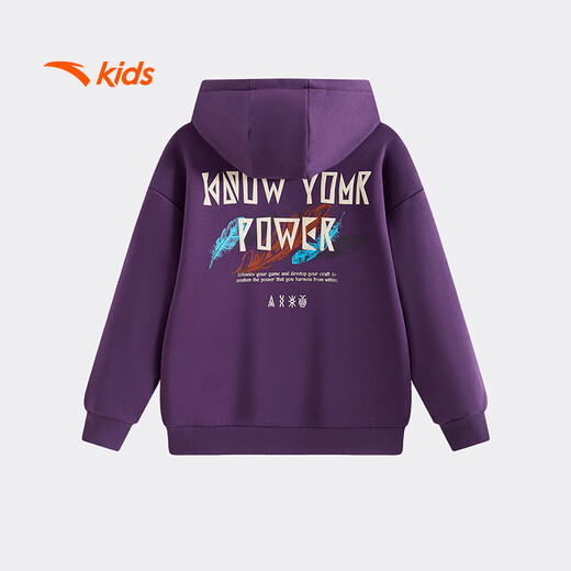 ANTA children's sweatshirt plus velvet to keep warm for older boys 2025 winter sweatshirt sports knitted hooded pullover 352541731