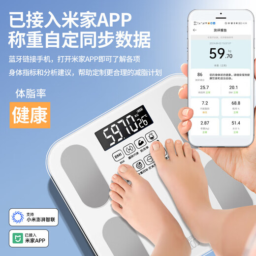 Mijia APP Body Fat Scale Electronic Scale Home Weighing Scale Special for Weight Loss Intelligent Accurate Charging Health Scale Electronic Body Fat Scale Hot Model Mijia APP Body Fat Scale-Battery