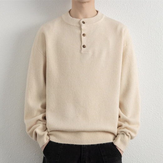 KAZUKI KURAISHI Kazuki Kuraishi Henry collar sweater men's 2025 autumn and winter sweater sweater high-end simple bottoming top floral gray XL