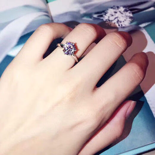 Lancafu genuine moissanite ring for women, classic six-claw lover's proposal gift, customizable Pt platinum diamond ring D-E/extremely white 0.6 carat VVS/extremely slightly flawed Crown Six-claw No. 8