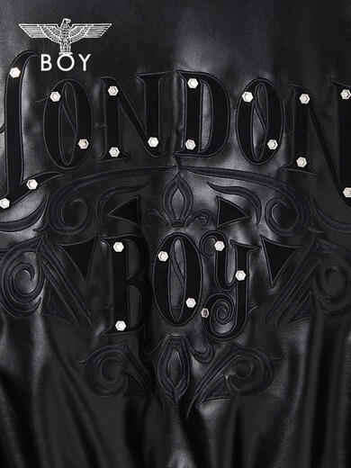BOY LONDON 2025 Autumn New Men's Leather Jacket Stud Embroidered Retro Trendy Top Women N44004 Black XS