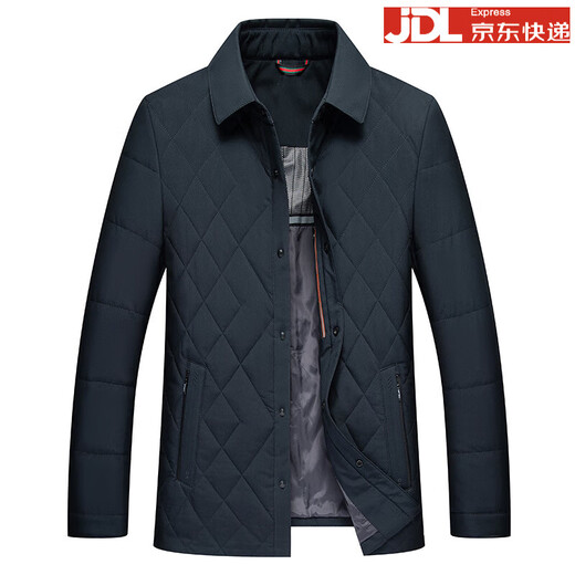 BOSS autumn and winter thin jacket cotton coat 2025 new high-end brand business casual dad cotton coat coat lapel navy blue L 175 suitable for 125-140 Jin Jin equals 0.5 kg