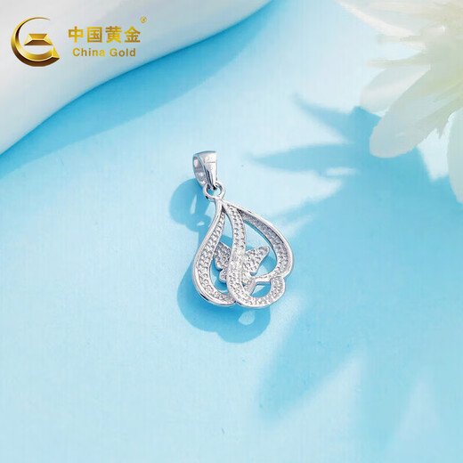China Gold (CHINA GOLD) (CHINA GOLD) PT950 platinum love heart-shaped lock bag pendant platinum splicing fairy butterfly flying pendant about 1.7g/platinum splicing fairy butterfly flying pendant