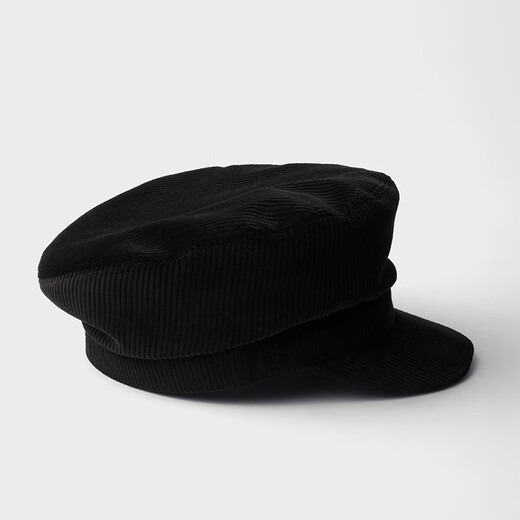 PRADA/Prada gift men's corduroy texture newsboy hat black L