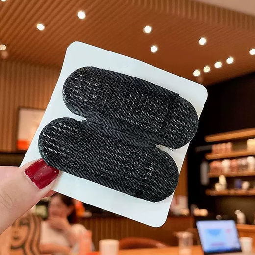 Bride's Hair Fluffy Clip Invisible Hair Piece Increased Head Pad Hair Clip Hair Root Hair Ornament Bangs Hair Pad Head Ornament Hairstyle Invisible Breathable Coffee Color 2 Pack