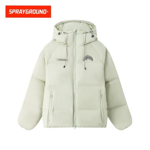 SPRAYGROUND Shark Mouth 25 Winter New 90 White Duck Down Down Jacket Warm Thickened Jacket for Men and Women Light Green S