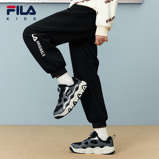 FILA【抗菌功能】斐乐儿童童装2025年冬季男童中大童加绒长裤