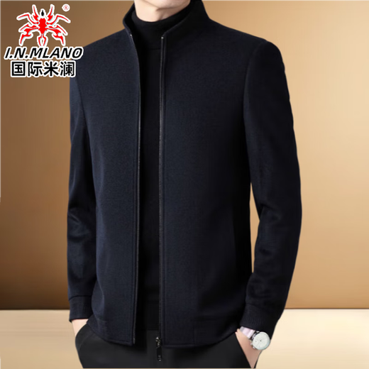 International Milan high-end 100% pure wool jacket men's stand-up collar autumn and winter business casual thickened warm woolen jacket men's gray high-end quality worry-free purchase L /170 size recommended 125-135 Jin Jin equals 0.5 kg
