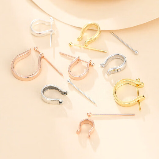 Buhesyt18*k* gold buckle head 925 pendant diy accessories 18K jade pendant buckle Buddha male buckle necklace glossy color large clip distance 7* clip thickness 7mm