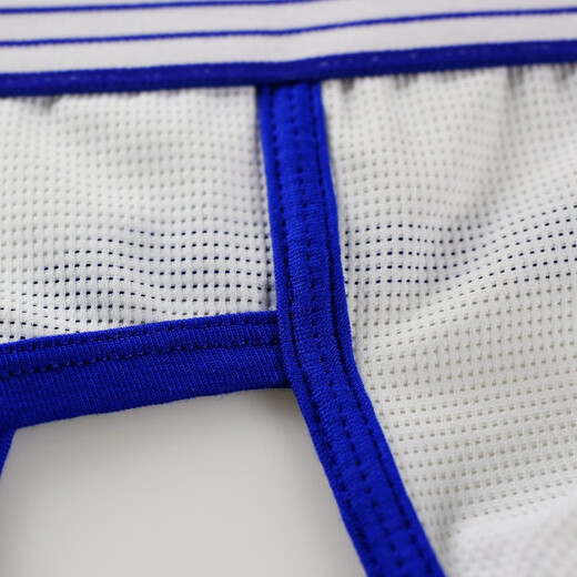 Underwear Men's Mesh Breathable Sexy Thong Men's Low Waist Back Hollow Double Butt Briefs No-Removal Panties Trendy Black M Size