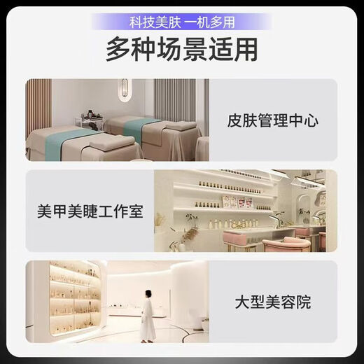 Silver Brown Skin Management Comprehensive Instrument Small Bubble Beauty Instrument Facial Cleansing Blackhead Absorbing Beauty Salon Special Instrument Third Generation Silver Brown Large Bubble Metal Probe + Detection