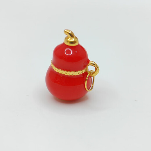 18K gold gourd pendant, enamel seven-color gourd five-pointed star for girlfriend, child birthday gift necklace for women, green