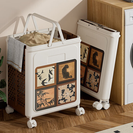 Hakkainiao dirty clothes basket with wheels for home high-looking bathroom clothes storage basket bathroom laundry basket high-end foldable