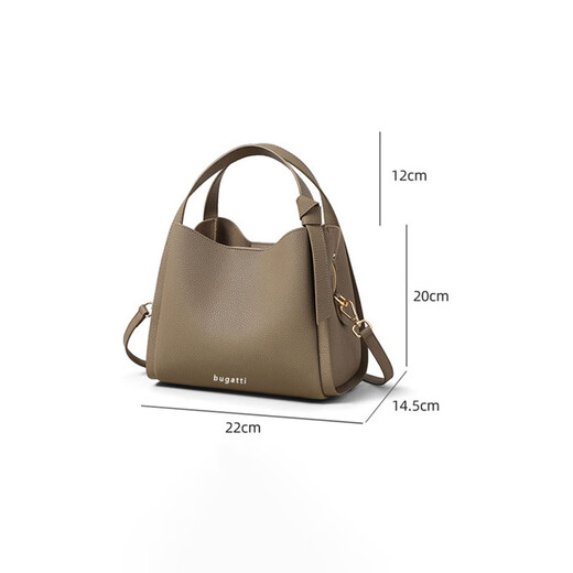 Bugatti (BUGATTI) Light Luxury Bags Women's Bags Ladies Bucket Bag 2025 New Single Shoulder Crossbody Bag for Girlfriend and Wife Birthday Gift Elephant Gray Gift Box