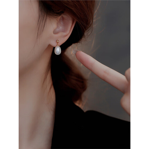 Meliades S925 Silver High-Light Freshwater Pearl Stud Earrings Exquisite Earrings Niche Design Earrings Valentine's Day Birthday Gift Freshwater Pearl-Stud Earrings