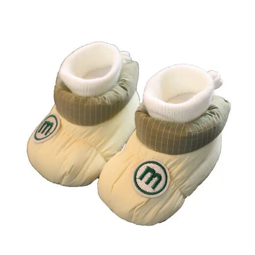 Winter baby shoes for 0 to 1 year old male and female baby soft sole toddler 3-6-9 months plus velvet anti-slip newborn foot covers plus velvet grass green M plus velvet plus velvet 11