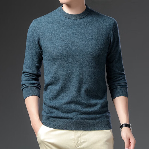 Hongdou Hodo2025 new 100% woolen round neck men's casual warm woolen sweater bottoming sweater maroon 2XL (185)