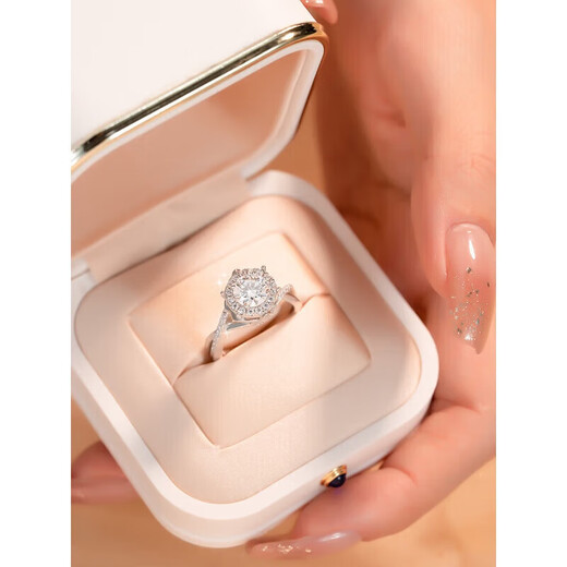 DR Royal Manor Moissanite Diamond Ring Platinum Ring Luxury Wedding Ring Wedding Diamond Ring for Girlfriend Royal Manor - 1 Carat - US Size 6 Hong Kong No. 12-13