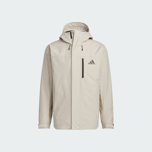 Adidas water-repellent plus velvet lining three-in-one hooded jacket for men and women in autumn and winter Adidas official light sports light brown L