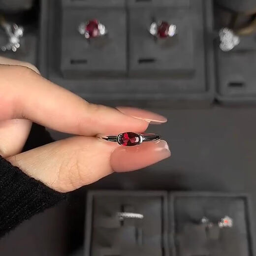 Meibishi retro ruby ring for women, exquisite medieval style super flash tanzanite, versatile retro light luxury unisex ring, red diamond ring - open