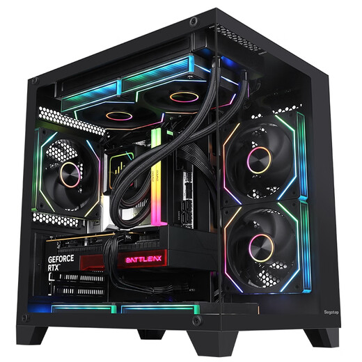 Colorful Ruilong 9600X/7500F/5060/5060ti/5070 Game Console 3A Masterpiece Live Desktop Computer Productivity AI Model Rendering DIY Assembly Machine with Three 9600X+RTX5070 Black Single Host