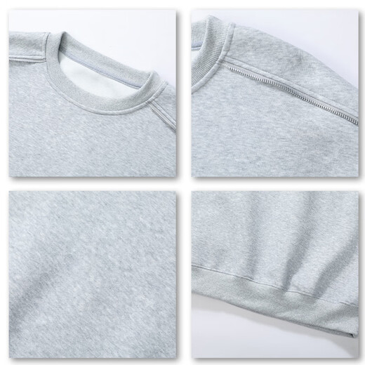 Homlean solid color simple sweatshirt men's spring design loose and versatile casual long-sleeved top bottoming shirt HWY50 black 2XL