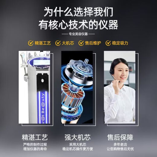 Silver Brown Skin Management Comprehensive Instrument Small Bubble Beauty Instrument Facial Cleansing Blackhead Absorbing Beauty Salon Special Instrument Third Generation Silver Brown Large Bubble Metal Probe + Detection