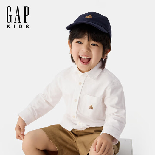 Gapu same style for boys and girls 2025 spring new cotton long-sleeved shirt children's wear 675835