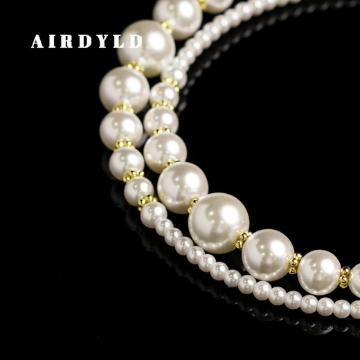 The same style as the celebrity red carpet, French elegant pearl necklace, ladylike temperament, fashionable retro clavicle necklace, handmade, fashion week master designated style, irregular opening pearl necklace, limited time low price, grab it and make money